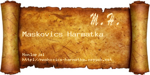 Maskovics Harmatka névjegykártya